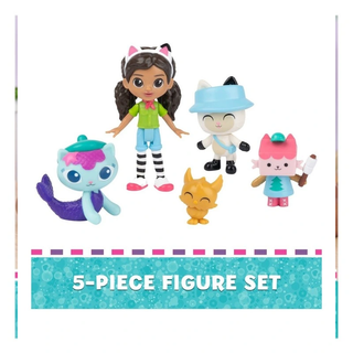 Colorful 5-piece Gabby's Dollhouse Camping Figure Set