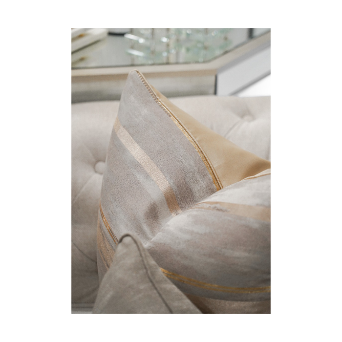 Copper StripyRoads Golden Earthy Grey Modern Cushion Close Up Look