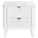 Cotswold Double Drawer Bedside Table White