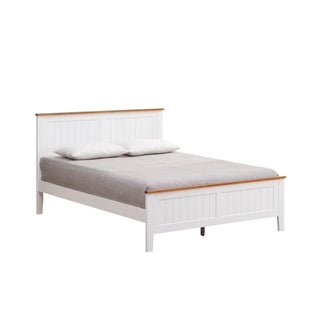 Courtney White and Timber Bed Frame