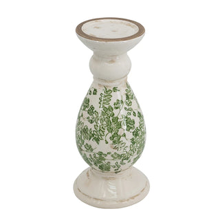  Cream Floral Ceramic Candlestick