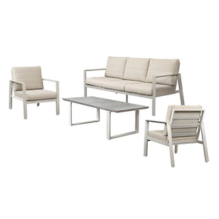Cream Reed 4-Piece Outdoor Sofa Set 