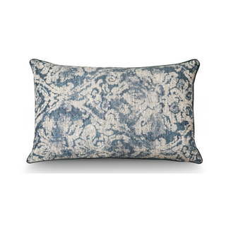 Cream and Blue Modern Pattern Woven Cushion 40 x 60 cm