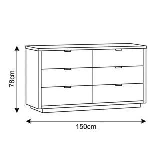 Croft 6 Drawer Dresser Dimensions