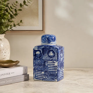 Dark Blue Lidded Jar