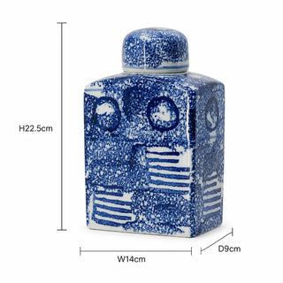 Dark Blue Lidded Jar Dimensions