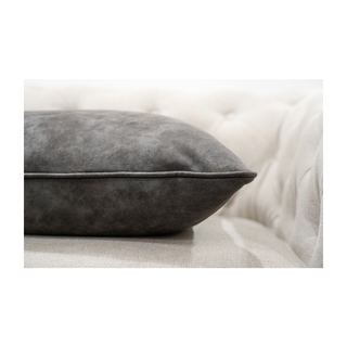Dark Grey Cushion with a Smooth Slight Sheen Close Up Look