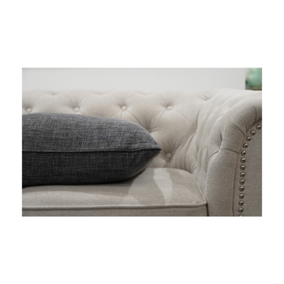 Dark Grey Ribbed Fabric Bold Style Cushion Close Up Look