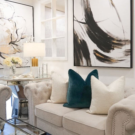 Dark Teal Blue Velvet Cushion