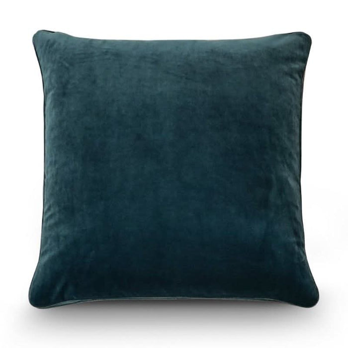 Dark Teal Blue Velvet Cushion 60 x 60 cm