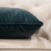 Dark Teal Blue Velvet Cushion Close Up Look