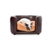 Dog on the Opulent Comfort Leather-Like Pet Lounge Bed Sofa