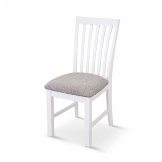 Dover White Fabric Coastal Dining Chair Top Side Profile