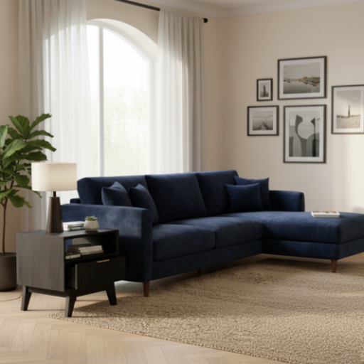 Eclipse Ella 1 Drawer Acacia Lamp Table Brushed Black