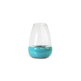 Egg-shaped Candle Holder Turquois 