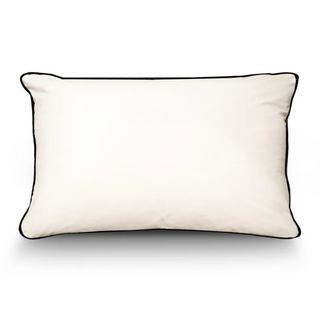 Eggshell Cushion with Navy Piping 40x60cm