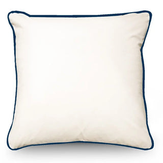 Eggshell Cushion with Navy Piping 55x55cm