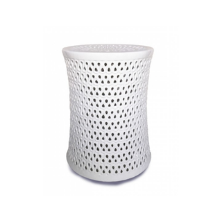 Elegance: Ceramic Hamptons Style Lace Stool Close Up Look