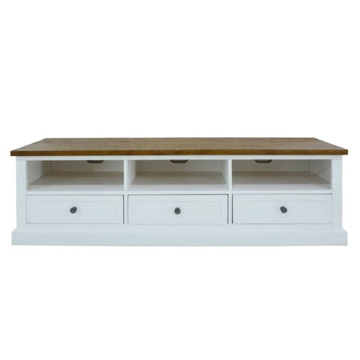 Elegant Montreal Hampton Large TV Unit - Oak and White Harmony