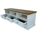 Elegant Montreal Hampton Large TV Unit - Oak and White Harmony Open Drawers