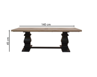 Elegant Velino Artisan Coffee Table A Masterpiece in Oak & Black Dimensions