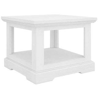 Elegant White Coastal Lamp Side Table Close Up Look