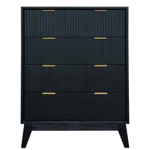 Ella 4-Drawer Tallboy in Brushed Black