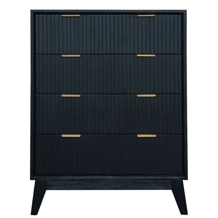 Ella 4-Drawer Tallboy in Brushed Black