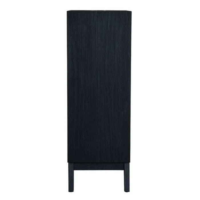 Ella 4-Drawer Tallboy in Brushed Black Side