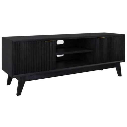 Ella Medium 2 Drawer Entertainment Unit in Brushed Black