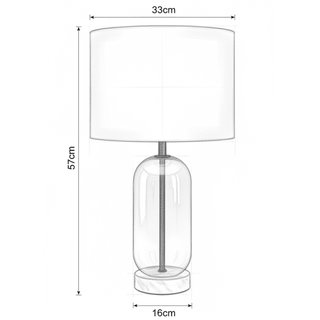 Empire Tower Glass Lamp Dimensions