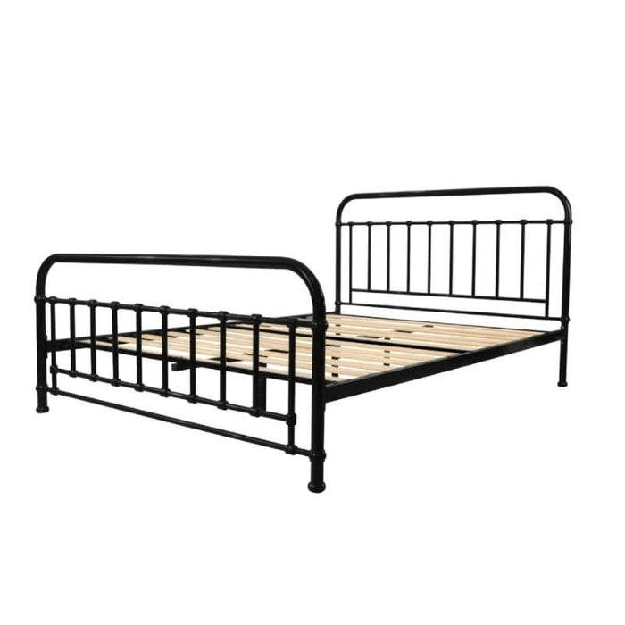 Empty Akira Double Metal Bed in Classic Black
