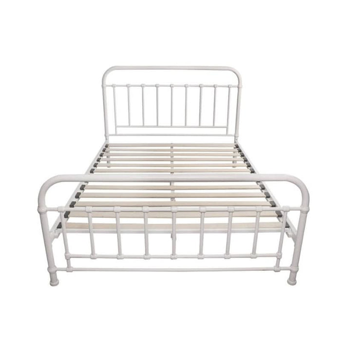 Empty Akira Double Metal Bed in Timeless White
