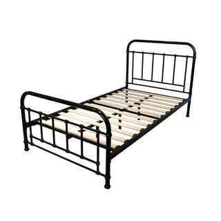 Empty Akira King Single Metal Bed in Versatile Black