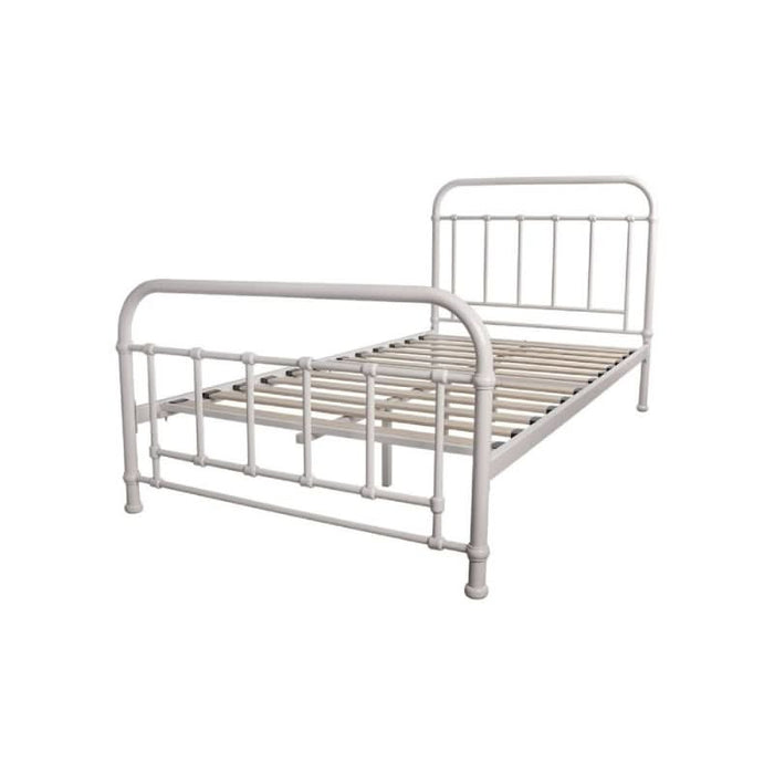 Empty Akira King Single Metal Bed in White