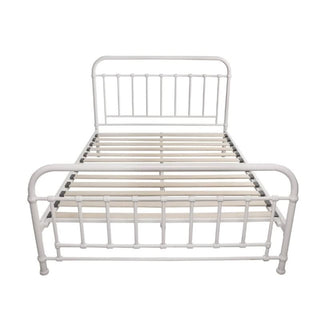 Empty Akira Queen Metal Bed in Pristine White