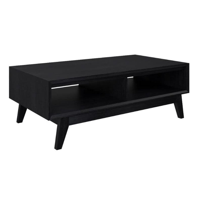 Exquisite Ella Fluted Coffee Table in Brushed Black Close Up Look