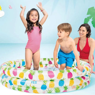 Family Playing In Intex Pineapple Splash Pool