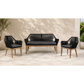 Faro Black Rope 3 Piece Lounge Set preview