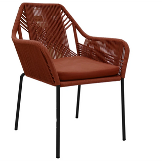 Faro Terracotta Rope Iron Leg Dining Chair