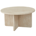 Farrah Round Coffee Table - Travertine (KD) Close Up Look