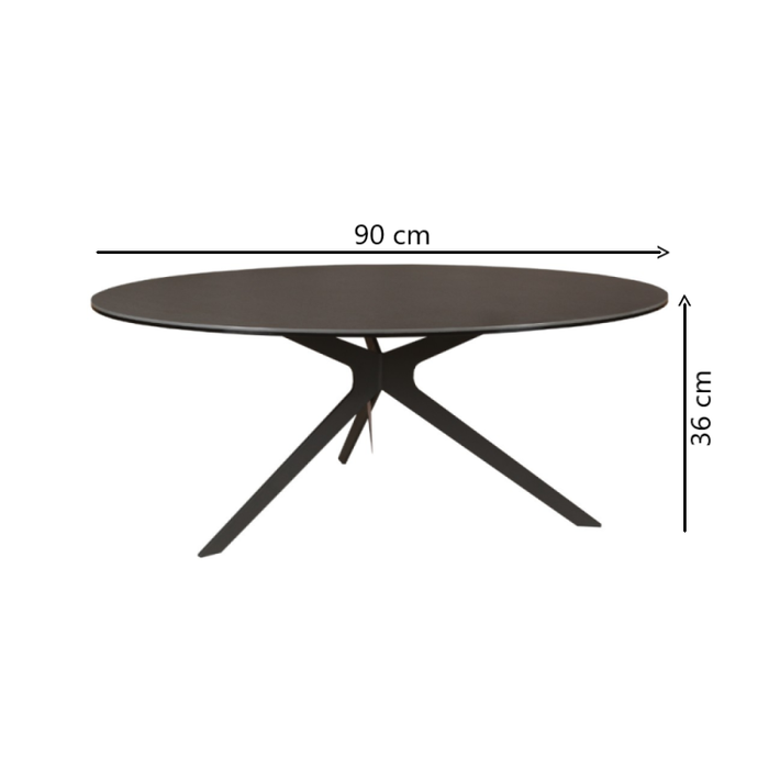 Flip Round Coffee Table - Dark Grey Dimensions
