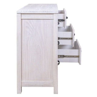 Florida 6 Drawer Dresser Brushed White Wash Side Profile