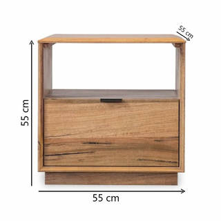 Galway Charm: Elegant Natural Marri Wood 1 Drawer Lamp Table Dimensions