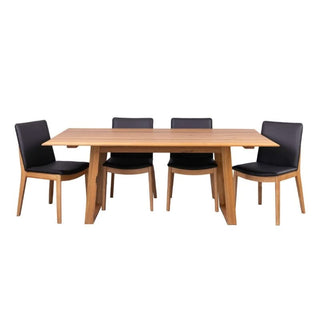 Galway Marri Dining Set with 6 Black Boca Chairs
