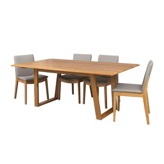 Galway Marri Dining Set with 6 Pewter Boca Chairs Side Profile