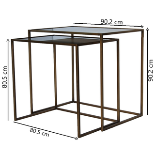 Gilded Reflections Nesting Tables Set of 2 Dimensions