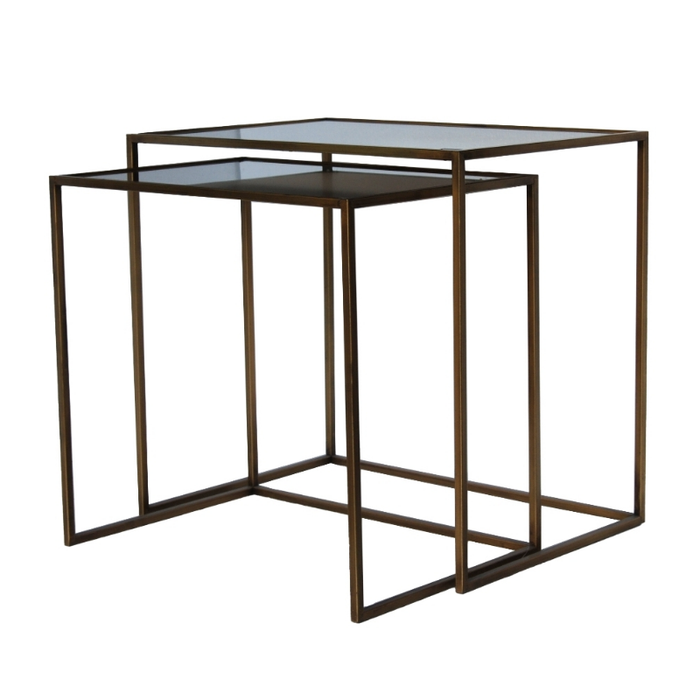 Gilded Reflections Nesting Tables Set of 2 Side Look