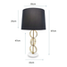 Product dimension diagram of Gold Circles Lamp.