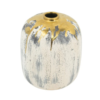 Gold Drip Ceramic Flower Vase